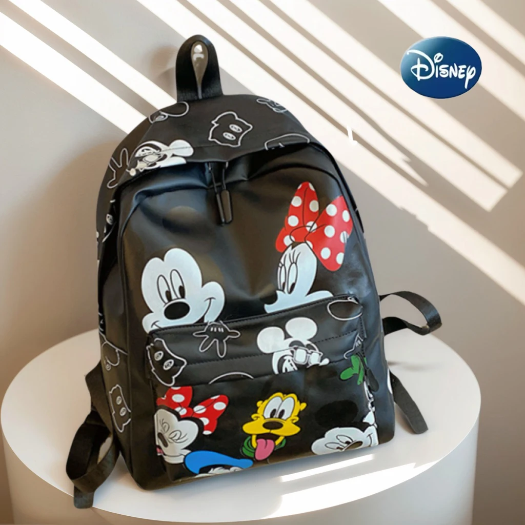 패션 여성 배낭 대용량 미키 마우스 인쇄 Schoolbag PU 캐주얼 학생 배낭