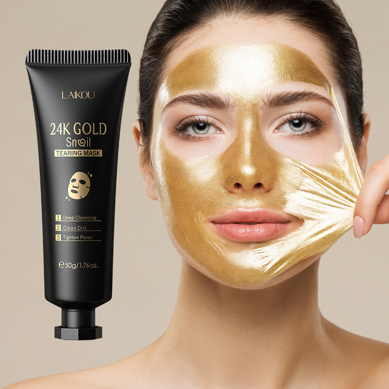 LAIKOU 24K Gold Sakura Peeling Gesichtsmaske Anti Falten Aufhellung Mitesser Entfernung Gesichts Abreißmaske Hautpflegeprodukte