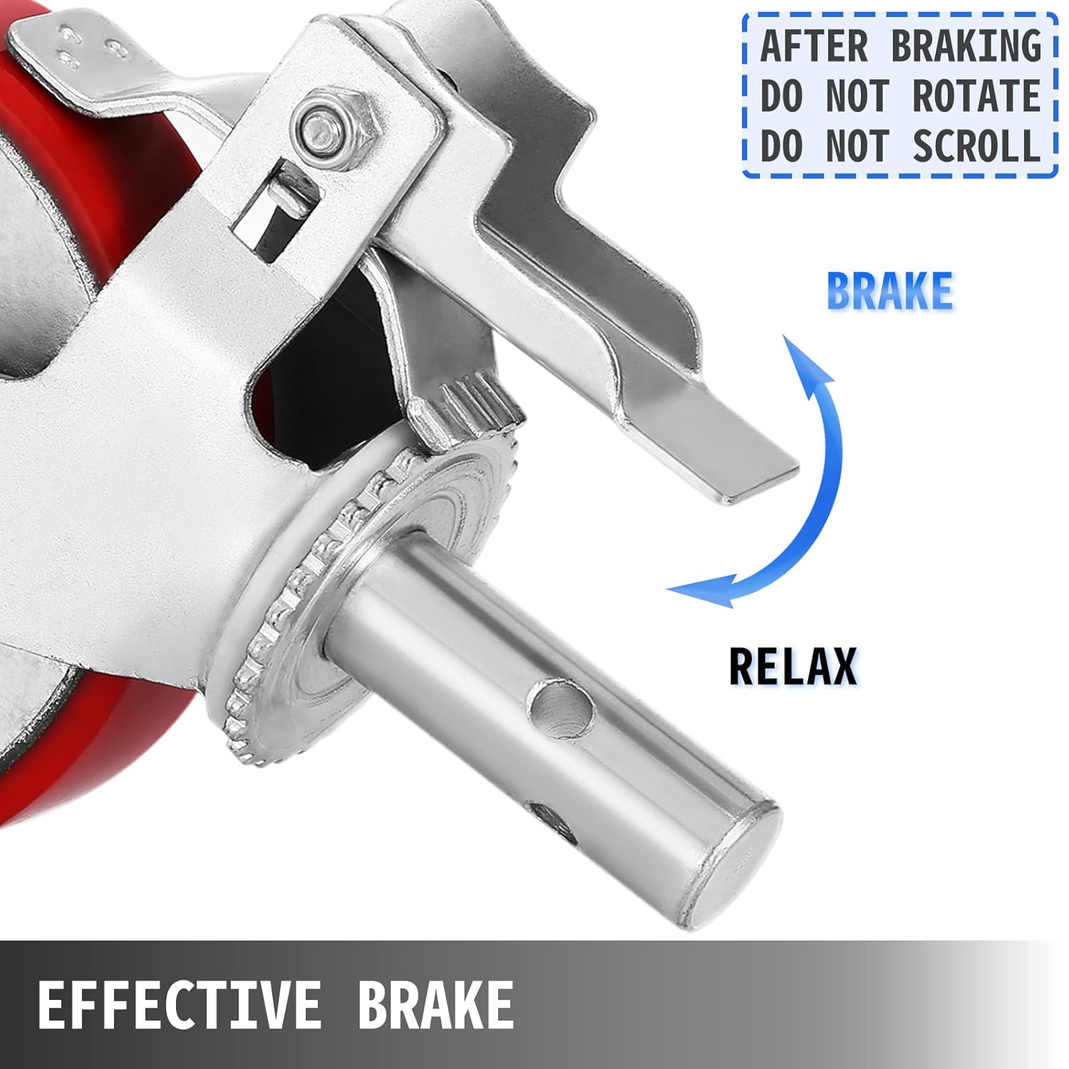 Scaffolding Wheels Set, Heavy Duty 4-Pack 8" Scaffolding Casters, with 4400 Lbs Per Set and Locking Stem Casters with Brake