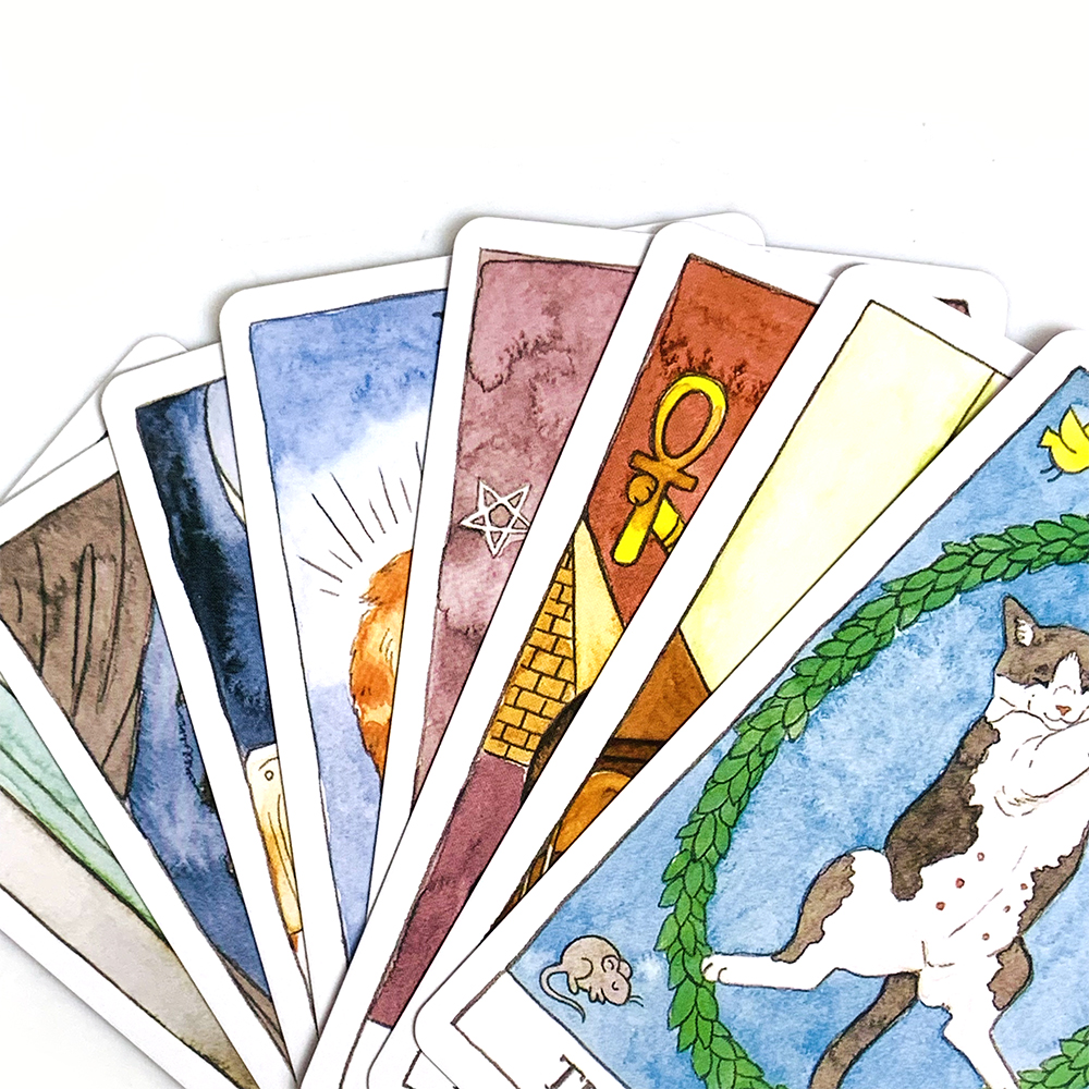Cartas de tarô 78 peças cartas baralho de tarô fofo visões em inglês adivinhação borad jogos para amigos da família, presentes de halloween e natal