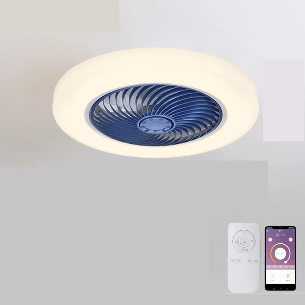 Slimme Plafondventilator 46 52Cm Ventilatoren Met Verlichting Afstandsbediening Slaapkamer Decor Ventilator Lamp Lucht Onzichtbare Bladen Intrekbaar Stil