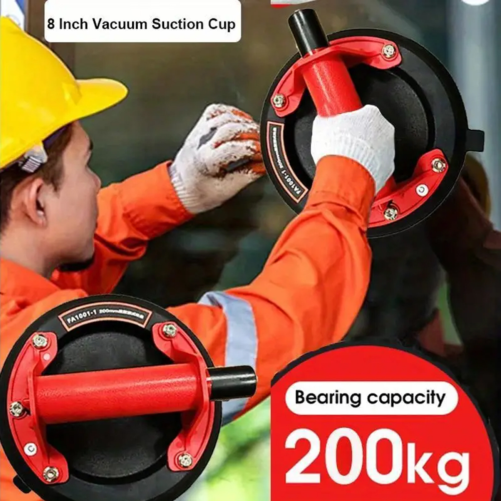 8 Inch Vacuum Suction Cup Glass Sucker 200/250kg Loading Capacity Heavy Duty Vacuum Industry Spreader to Tile Windshield Window
