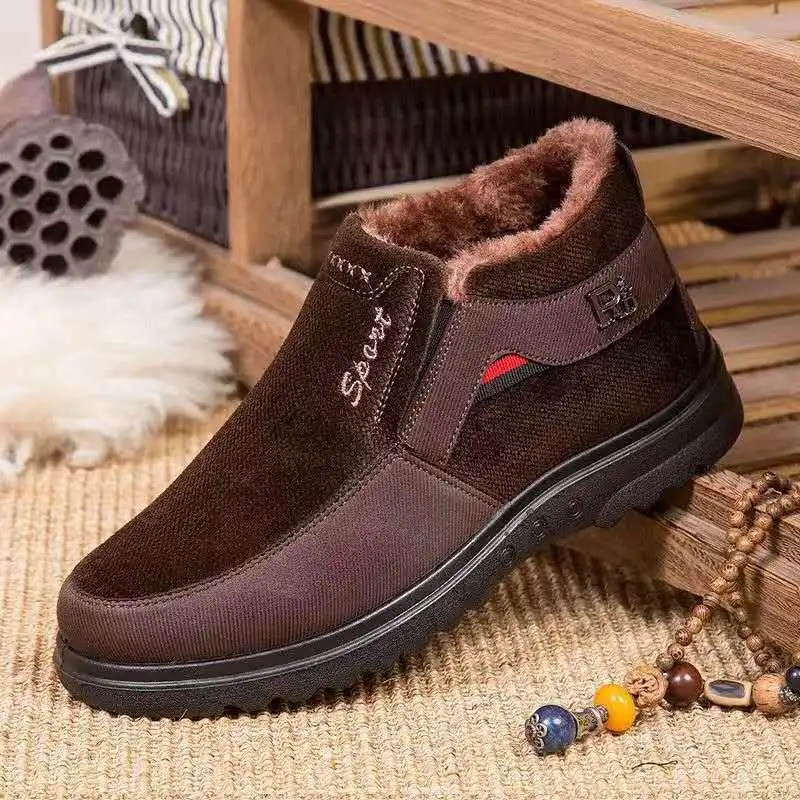 Warme Winter Stiefel Männer Schuhe Neue Halten Slip auf Bequeme Plüsch Fell Ankle Botas Männer Stiefel Outdoor Turnschuhe Zapatos De Hombre