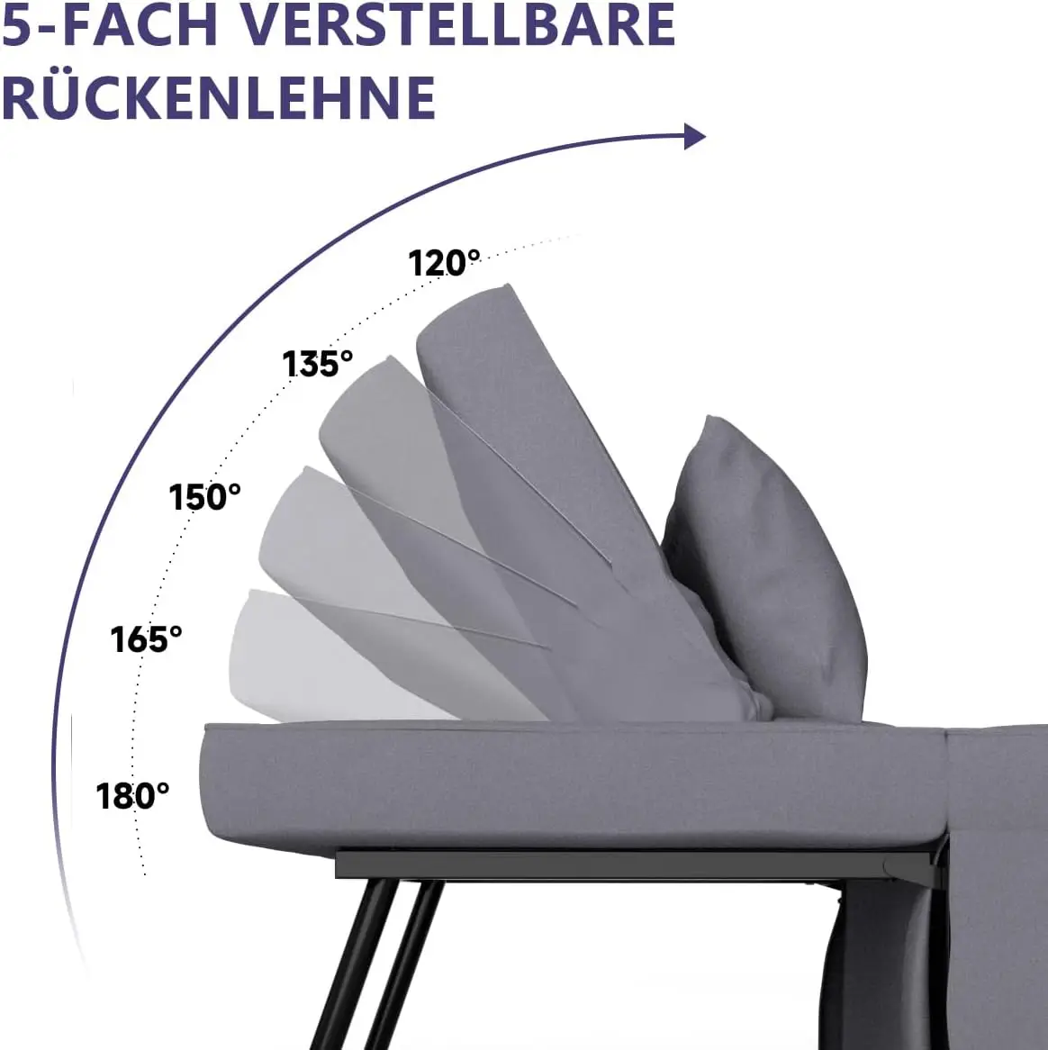 t Schlaffunktion Modern Faltliege für kleine Räume Schlafhocker mit adjustable backrest and comfortable breathable Polst