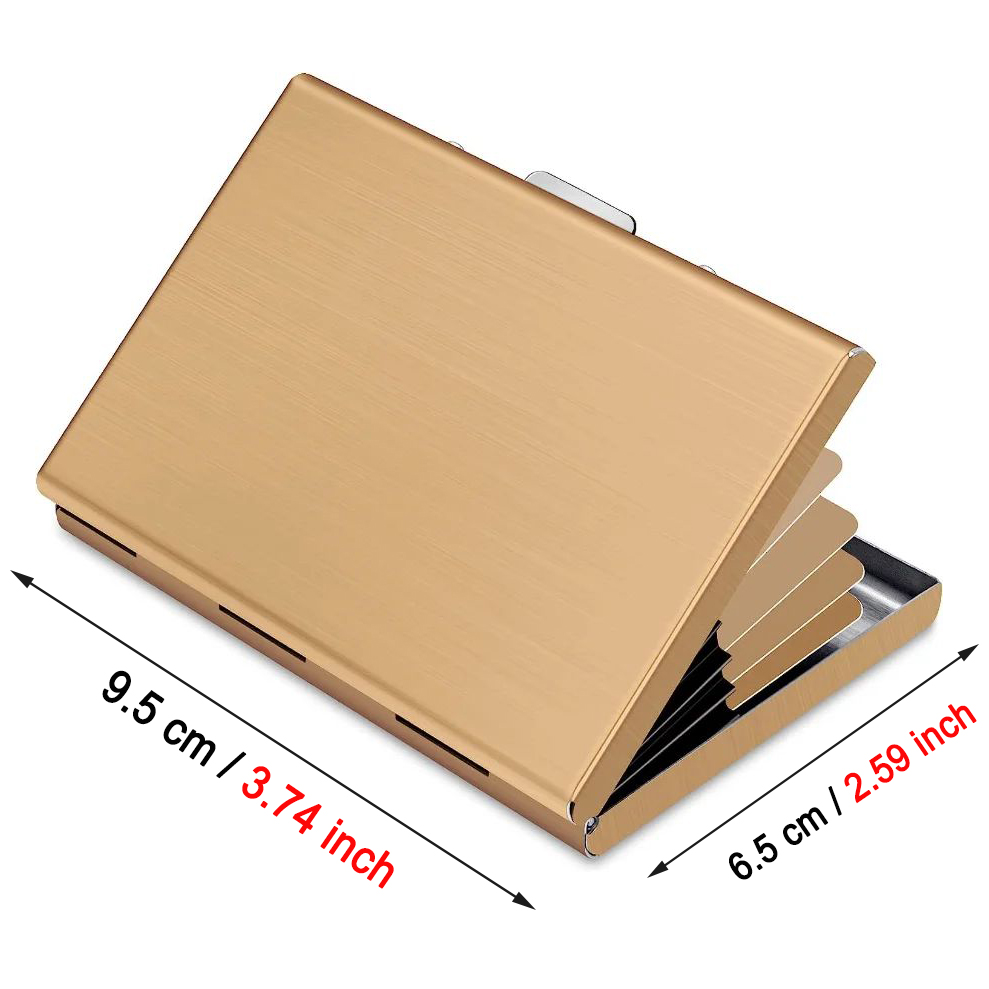 Anti-Scan ANTI RFID-blockierendes 6-Karten-Aluminium-Metall-ID-Bank-Kreditkartenetui Slim Wallet Case Visitenkarten-Schutzhalter