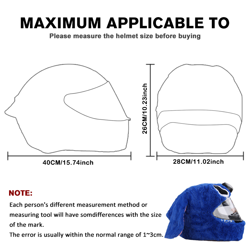 Funda protectora para casco de motocicleta, conjunto de felpa de dibujos animados para motocicleta, funda protectora de cara completa, conejito de seguridad para motocicleta