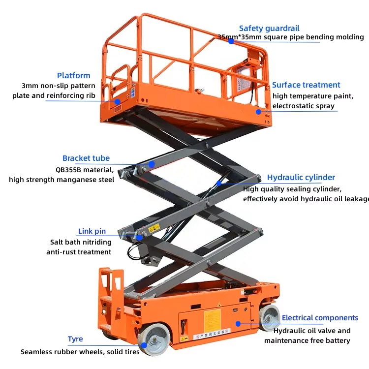 Nuevas mesas elevadoras plegables eléctricas, Mini escaleras eléctricas, máquina de andamio de construcción, eslinga de cuerda de alambre, uso en almacén