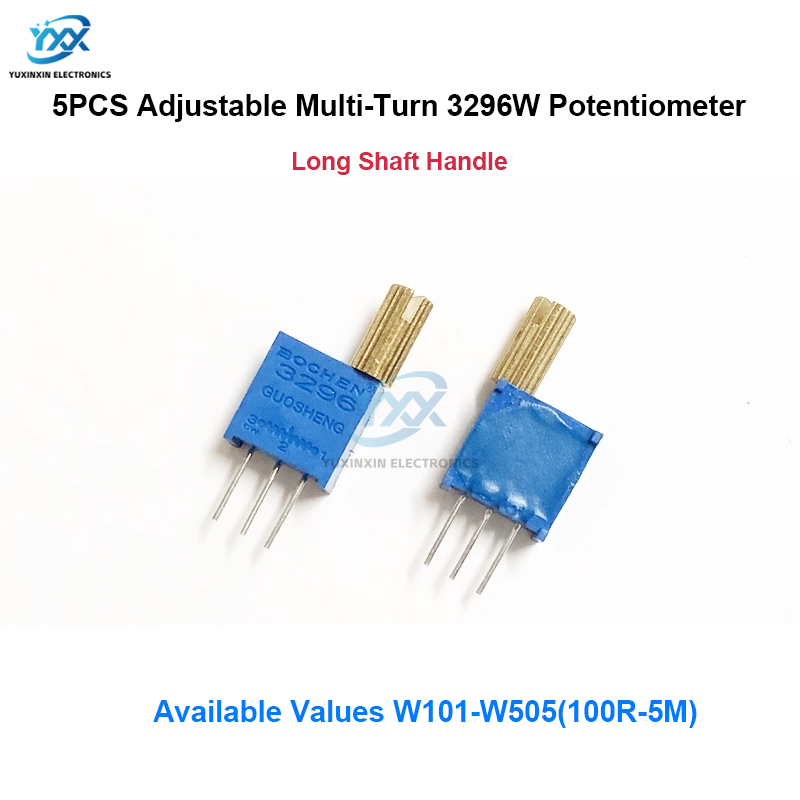 5 шт. 3296 Вт потенциометр, регулируемая многооборотная длинная ручка вала 100R 200R W103 W104 W503 1K 2K 5K 10K 20K 50K 100K 200K 500K 1M