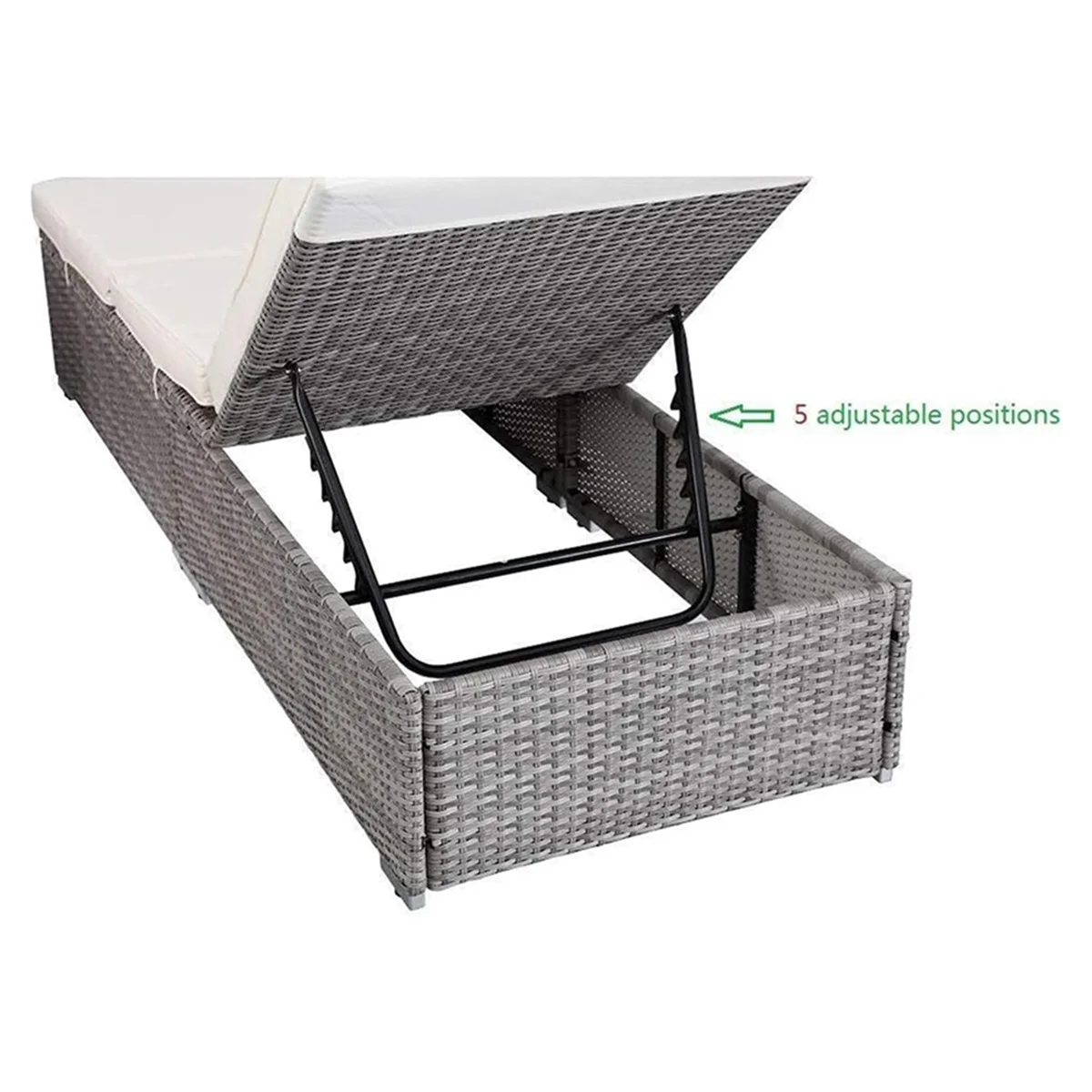 Ajustador multiposición para sillón reclinable para exteriores A72P, conector de hebilla de cinco dientes, tira de plástico, pieza de ajuste de cinco velocidades