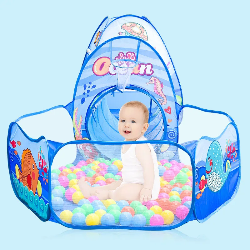 3 In 1 어린이 공 풀 아기 Ballon 놀이터 휴대용 어린이 텐트 공 구덩이 크롤링 터널 아이 놀이터 마당 Rooom 풀 선물