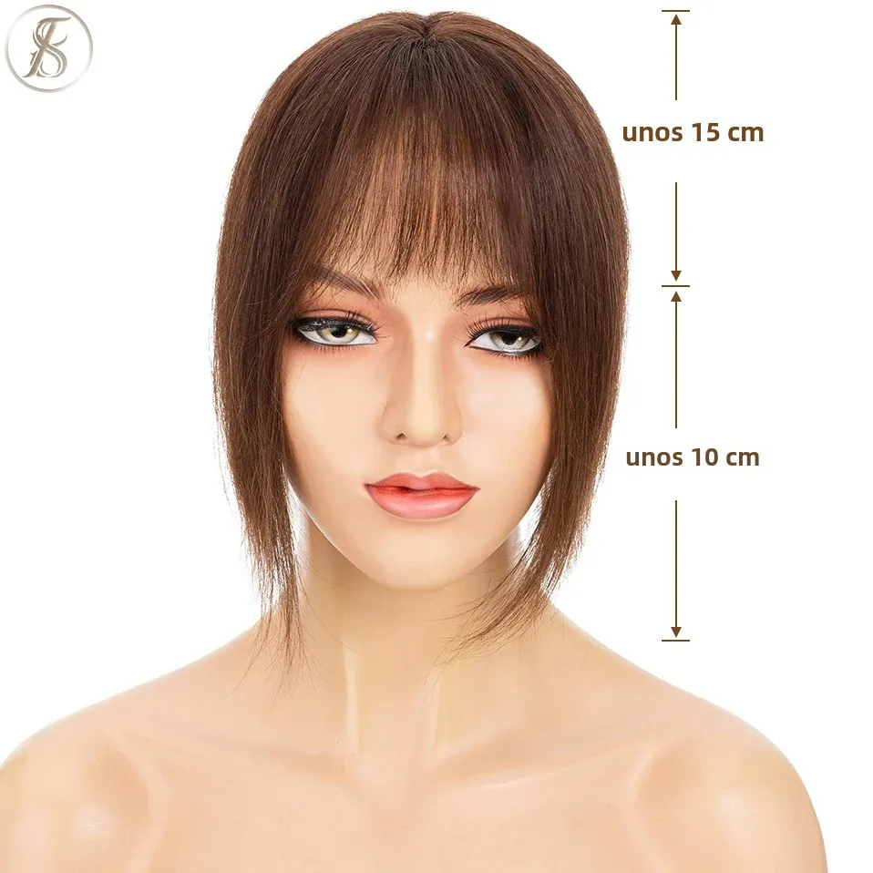 TESS-flequillo de pelo Natural para mujer, flequillo 3D, 10g, Clip Invisible, extensión de cabello con patillas, Clip de pelo, flequillo Natural