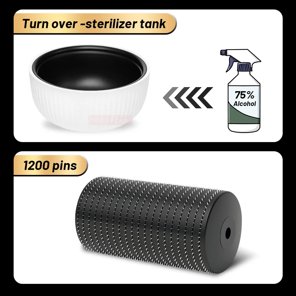 Hallo Gesicht Derma roller 1200 Pin Mikron adel Bio Roller G4 Haarwuchs Körper Dehnung streifen Entfernung Hautpflege mit separater Abdeckung