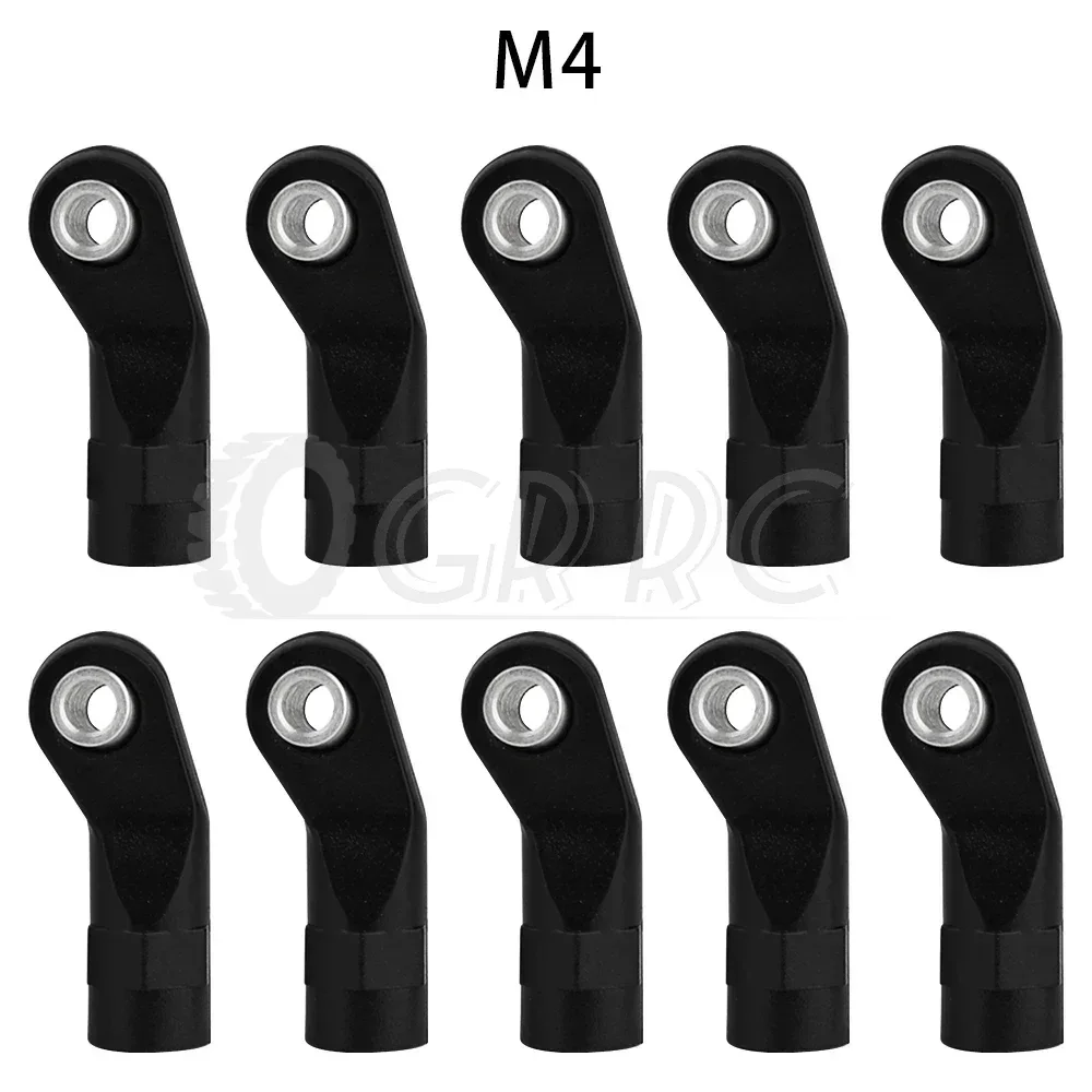 10Pcs M3 M4 Rod Straight Bent Ends Plastic Link Balls Head Linkage Joint for 1/10 RC Crawler Car SCX10 D90 Wraith TRX4 TRX6 Part