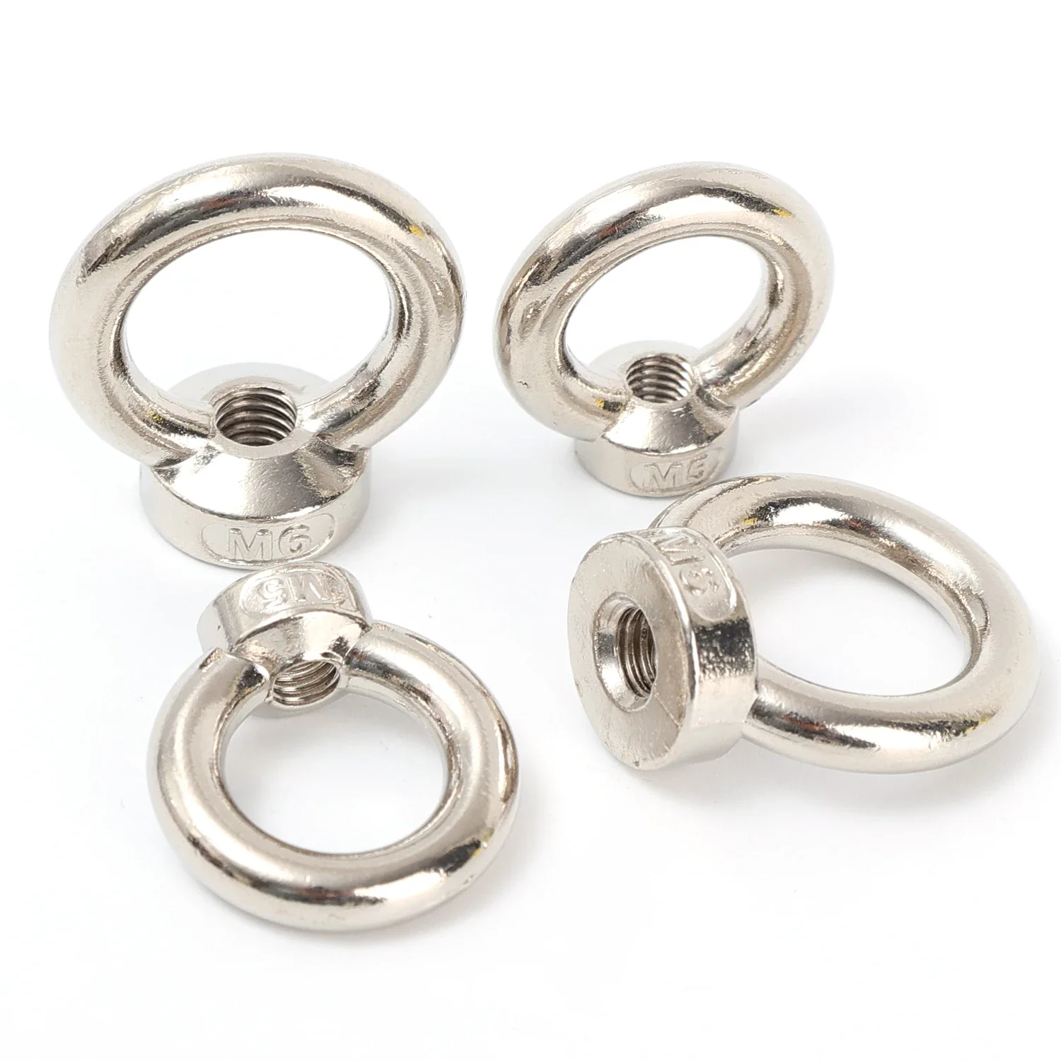 5-20pcs M5/M6 Circular Lifting Ring Nuts Lifting Eye Threaded Nut Fastener Eyebolt Zinc Alloy Ring Hooking Nut Screws Tools