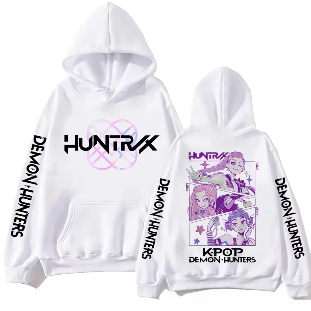 Anime K-Pop Demon Hunters Moletom com capuz Harajuku Hip Hop pulôver tops moletom presente para mulheres e homens