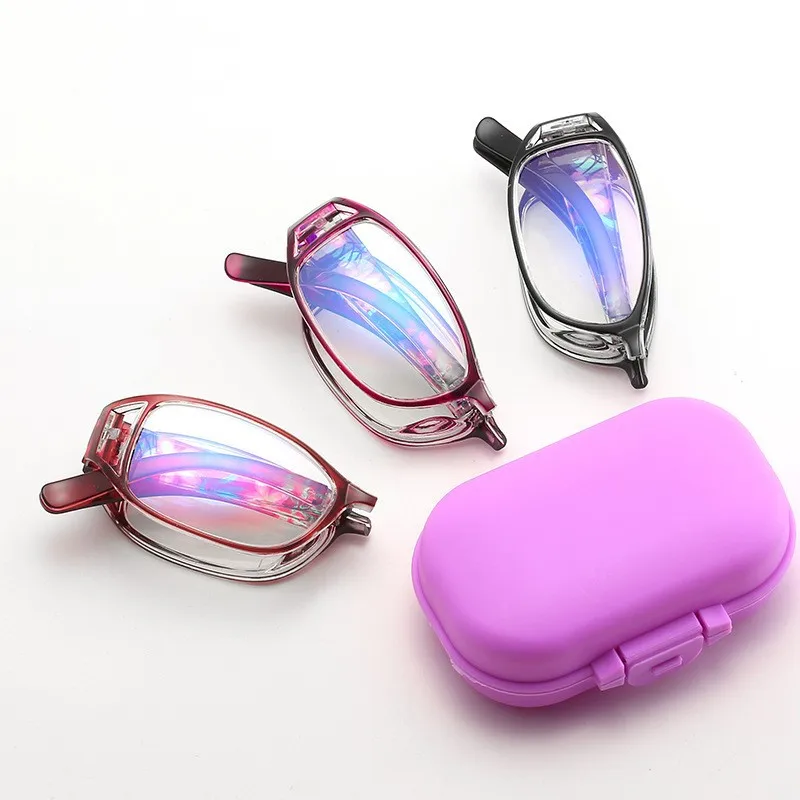 2023 nuevas gafas de lectura plegables de moda para hombres y mujeres, gafas portátiles de montura completa antifatiga con rayos azules y caja Original