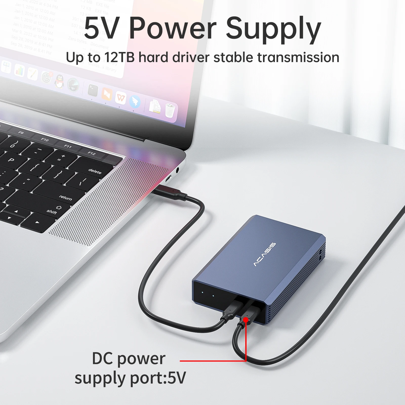 Acasis-funda HDD de 2,5 pulgadas, carcasa de disco duro externo de doble bahía, SSD para matriz de disco duro SATA con función RAID, carcasa de PC