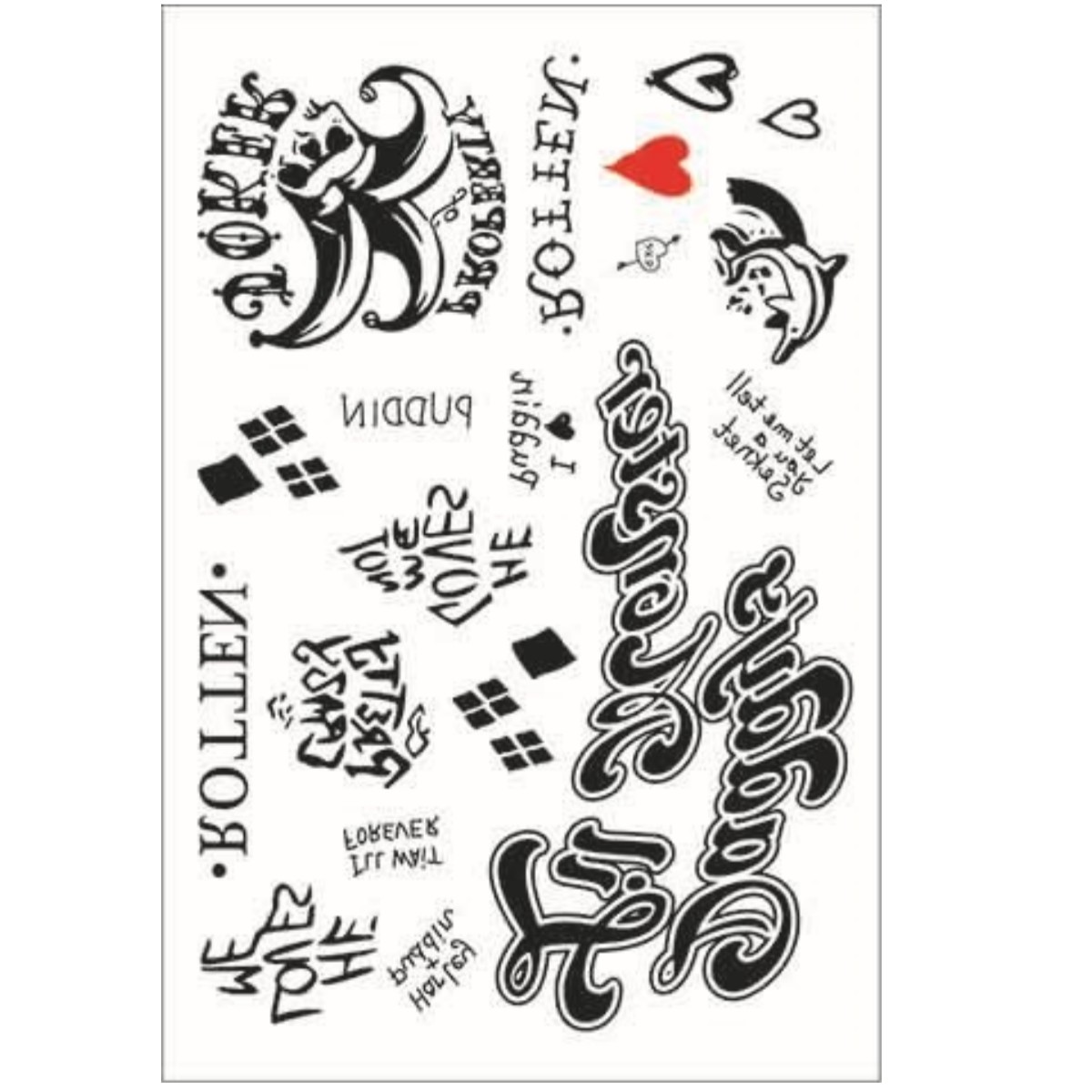 Pegatinas de tatuaje temporal desechables para Halloween, pegatinas de tatuaje autoadhesivas, disfraz de payaso, accesorios de Cosplay, suministros para fiestas de terror