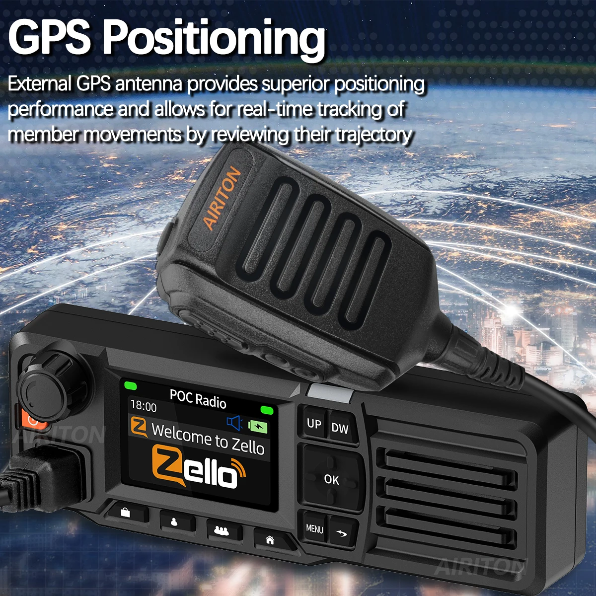 AIRITON AI-828 Mobile POC Autoradio Globales GPS Unbegrenztes Entfernungsnetzwerk Zello Walkie Talkie Bluetooth 2G 3G 4G Android WIFI