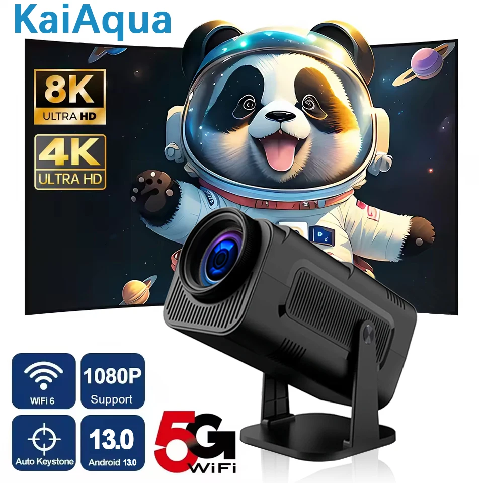 Mini projektor 4K Android 11 natywny 1080P 390ANSI HY320 Wifi 6 BT5.0 kino przenośny projektor wbudowana aplikacja kompatybilna z telefonem