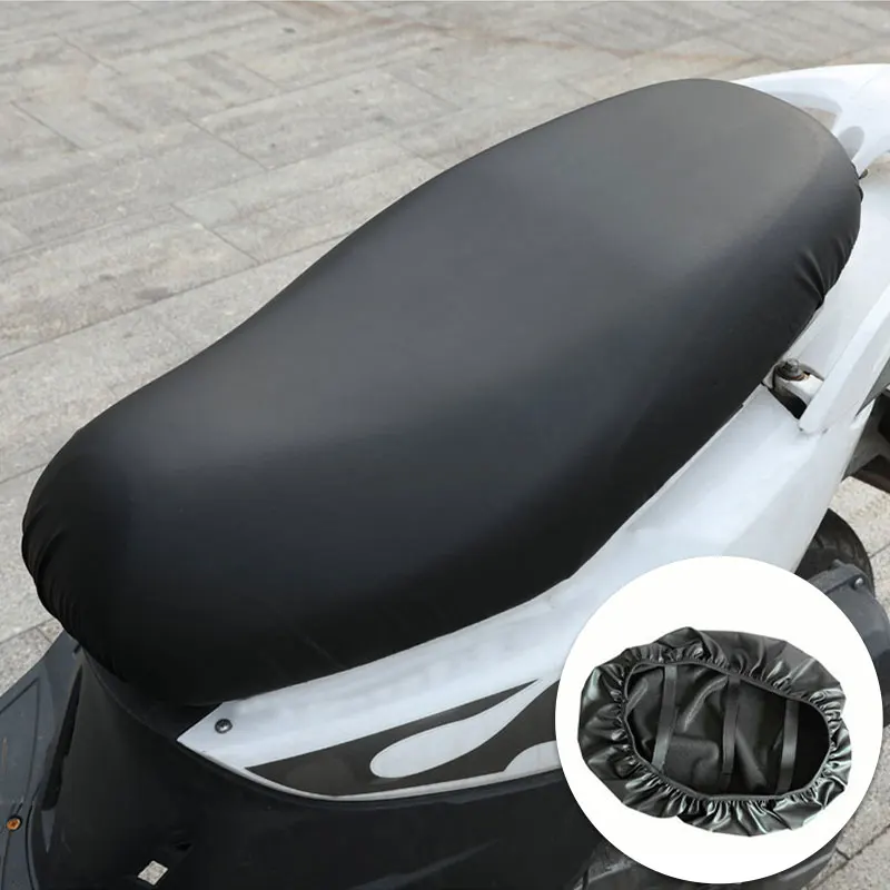 SEAMETAL-fundas protectoras universales para asiento de motocicleta, cojín para asiento de motocicleta, impermeable, de cuero Pu, antiarañazos