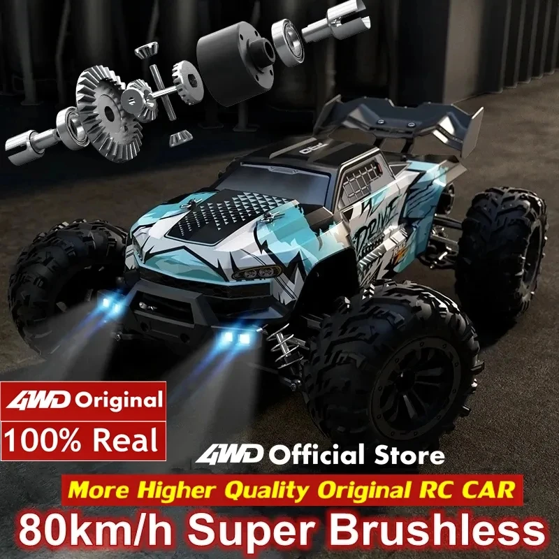 Super Brushless 80 กม.หรือ 50 กม./ชม.4WD RC รถ LED รีโมทคอนโทรลรถยนต์ความเร็วสูง Drift Racing 4x4 Off Road รถบรรทุกเด็กผู้ใหญ่ของเล่น