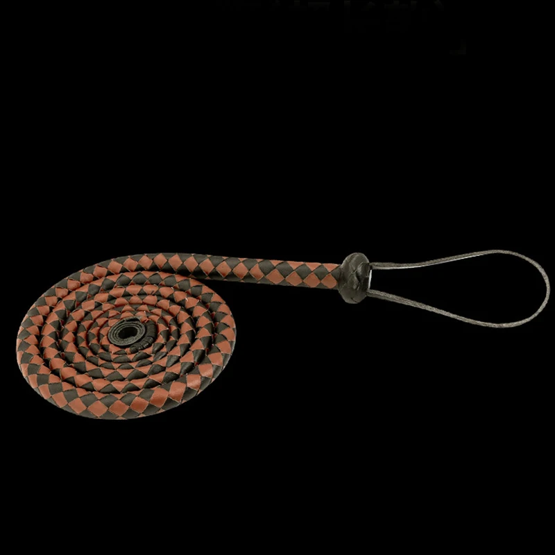 Fouet de taureau de fouet de cheval en cuir véritable de 240CM, fouet de taureau en cuir véritable fouet d'équitation en peau de vache
