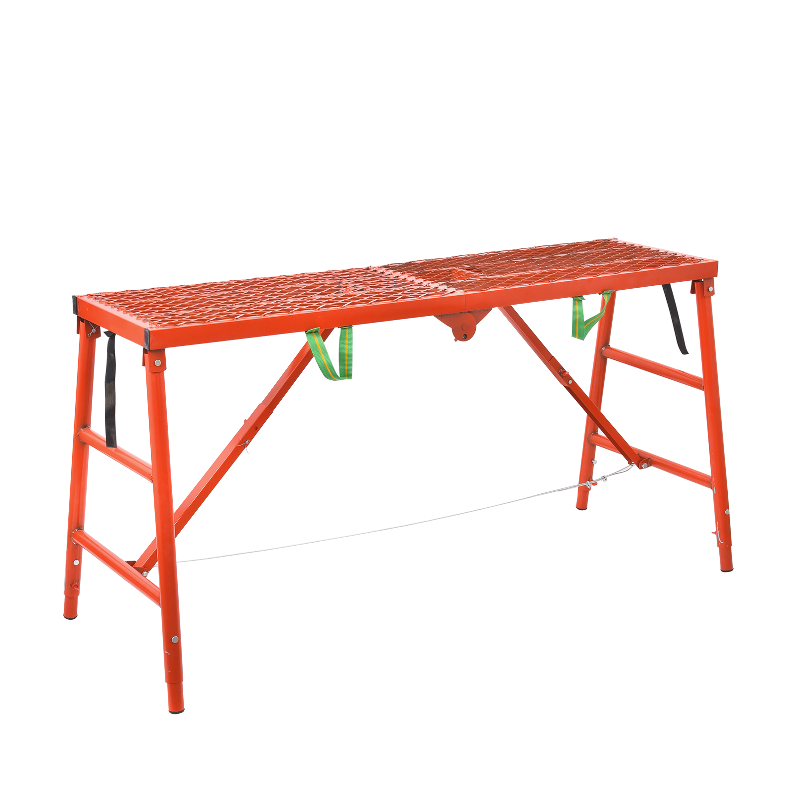 Portable Scaffolding Workbench, 711Lbs Capacity Heavy Duty Steel Scaffolding Platform, 27.6-45.7in Adjustable Height, Orange