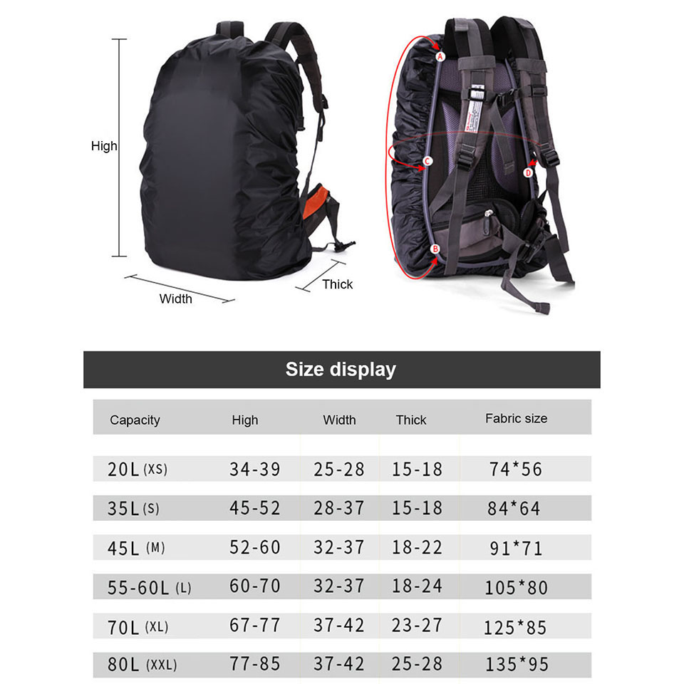 Kokossi 1 pçs mochila capa de chuva ao ar livre caminhadas escalada acampamento mochila capa à prova dwaterproof água mochila capa poeira 20-60l unisex