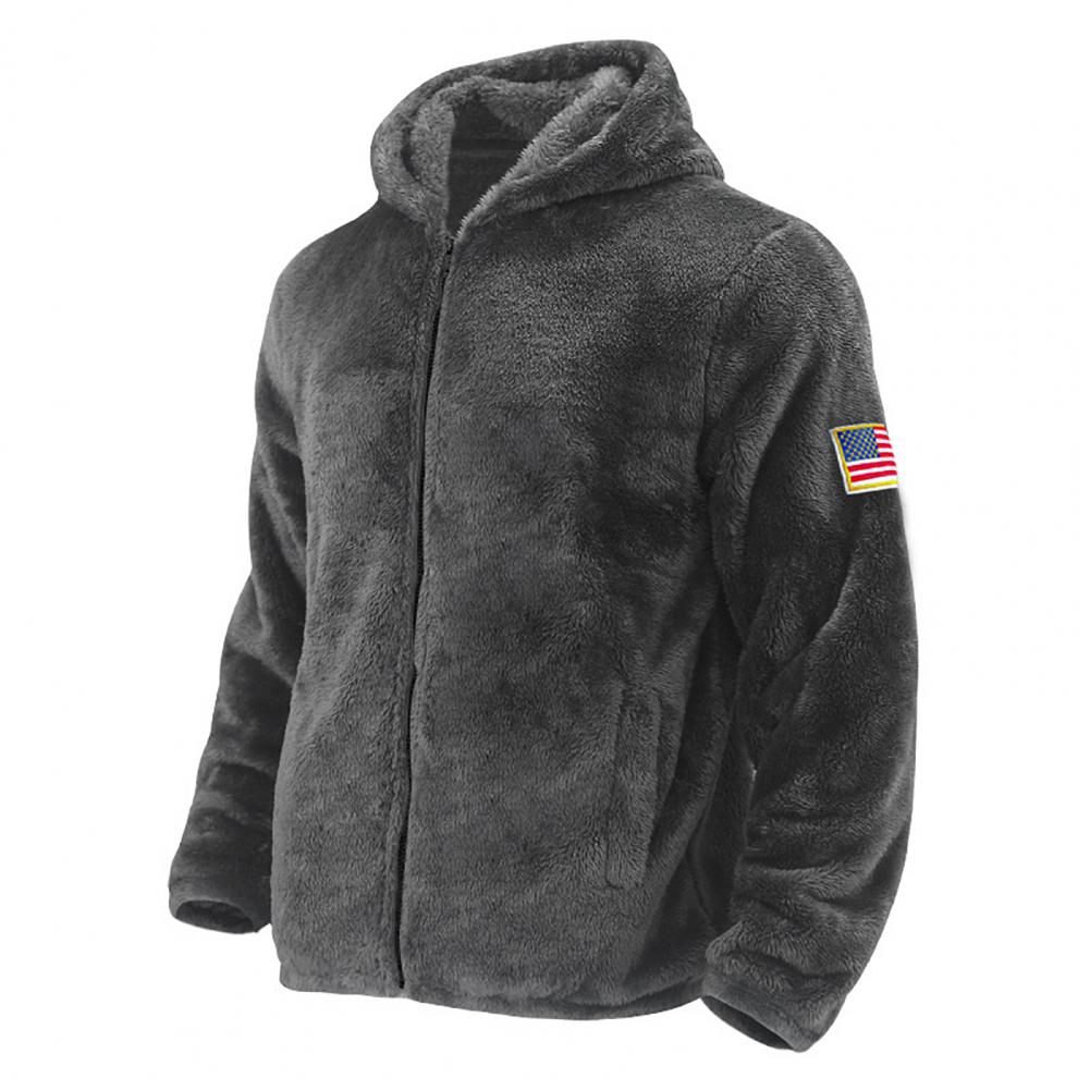 Abrigo de invierno con cierre de cremallera, chaqueta con capucha, chaqueta de invierno elegante para hombre, cárdigan con capucha de felpa con cierre de cremallera para otoño