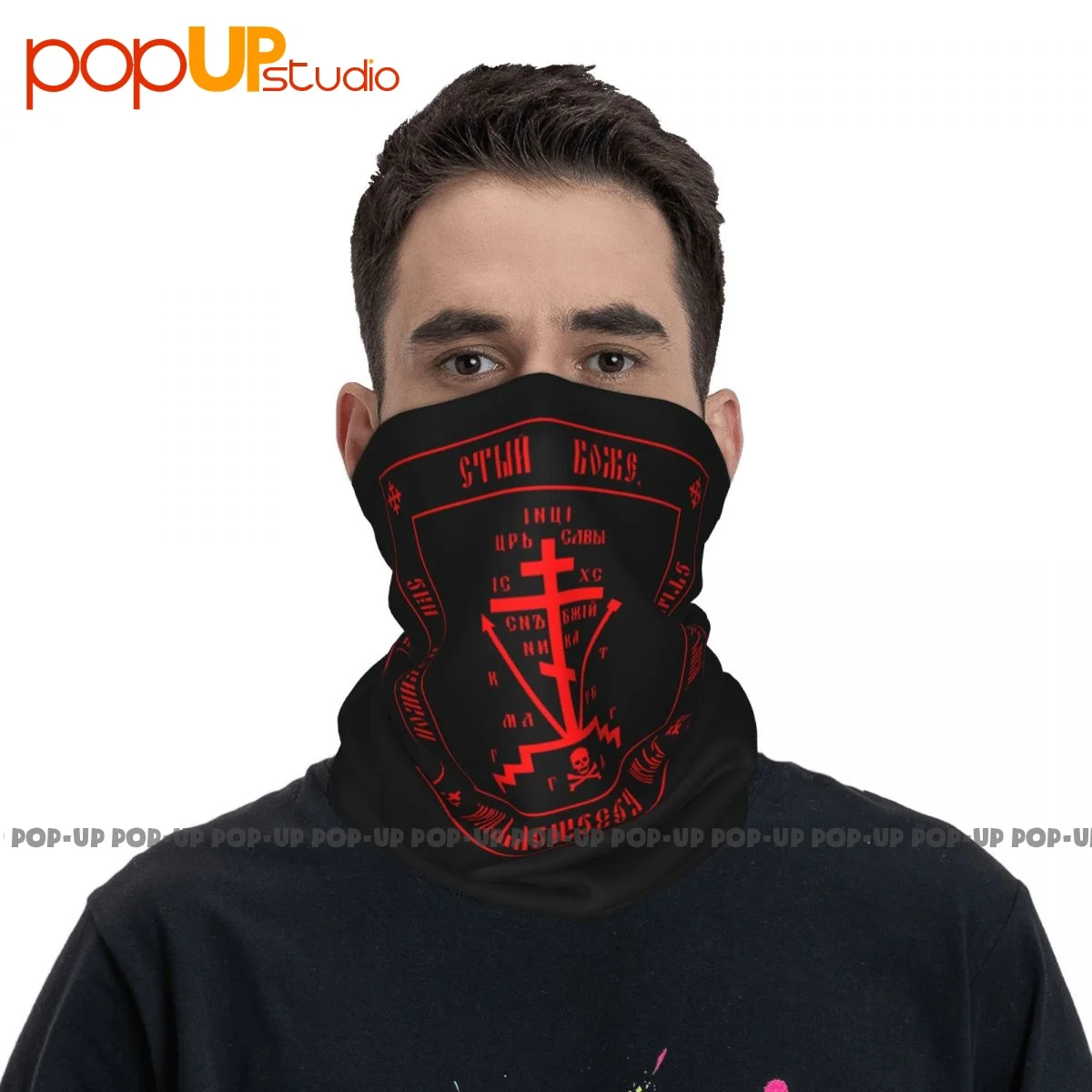 Calvary Cross Christian Orthodox Monastic Symbol Neck Gaiter Bandana Scarf Face Mask