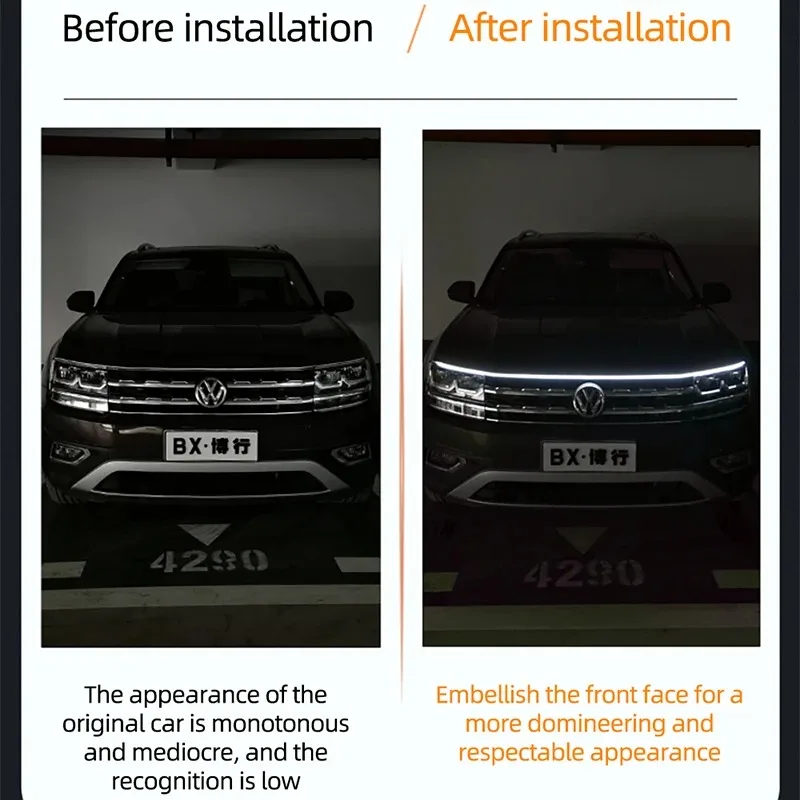 LED ไฟวิ่งกลางวัน Scan ราคาเริ่มต้นที่รถ Hood ไฟตกแต่ง DRL Auto เครื่องยนต์ Hood ท่องเที่ยวตกแต่ง Ambient โคมไฟ 12V