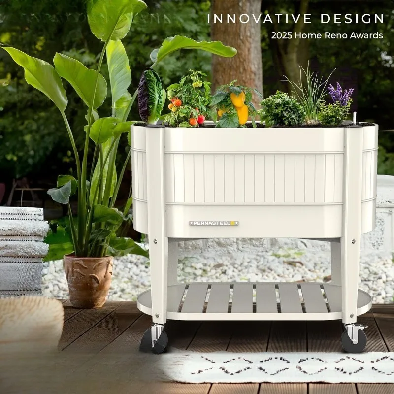 Raised Garden Bed with Legs, 40×20×37 in, Planter Box with EnGrow™ TrueSoil™ Technology for Vegetables
