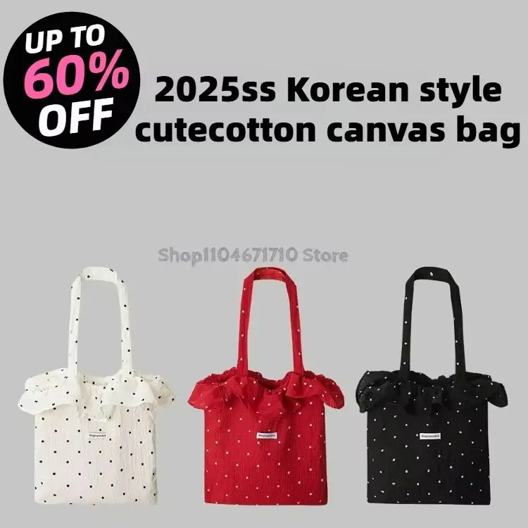 All-match onda ponto chiffon bolsa de ombro grande capacidade fada malha bolsa de viagem estilo coreano sacola feminina