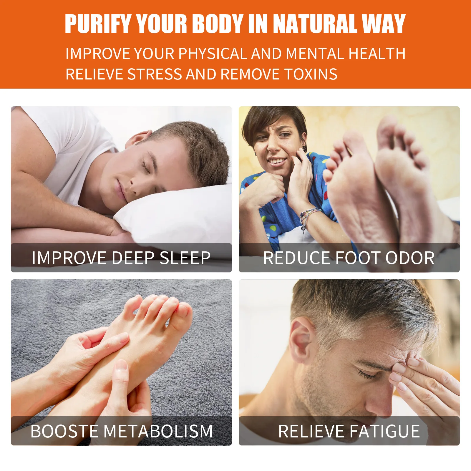 ขิงธรรมชาติไม้ไผ่ดีท็อกซ์เท้าแพทช์ล้างสารพิษ Body สารพิษทําความสะอาดความเครียดบรรเทาฟุต Pads สุขภาพความงาม
