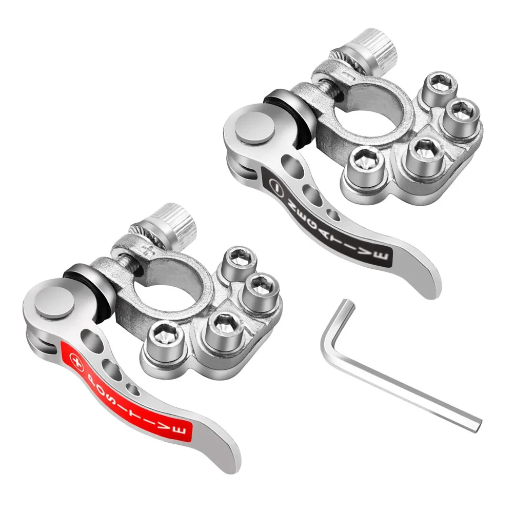 2Pcs Batterie Terminal Anschlüsse Positive Negative Auto Batterie Terminals Clamp Stecker Quick Release Trennen 12V 6V 24V