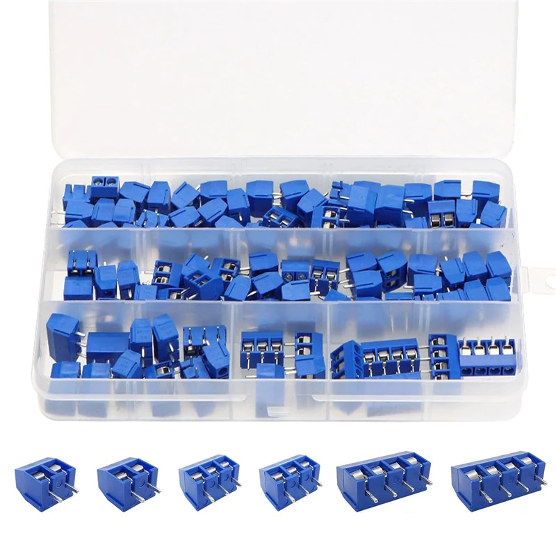 100pcs KF301-2P3P4P pcb klemmen block 5,08mm klemmen block spleißbare plug-in kit box