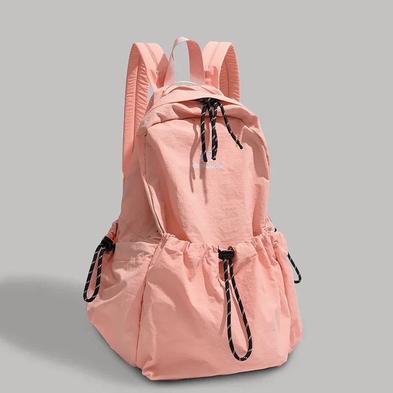 Solid Nylon Large Capacity Backpack 2025 Hot Selling Air Cushion Strap Soft Casual Backpack Soft Handle Outer Frame School Bags