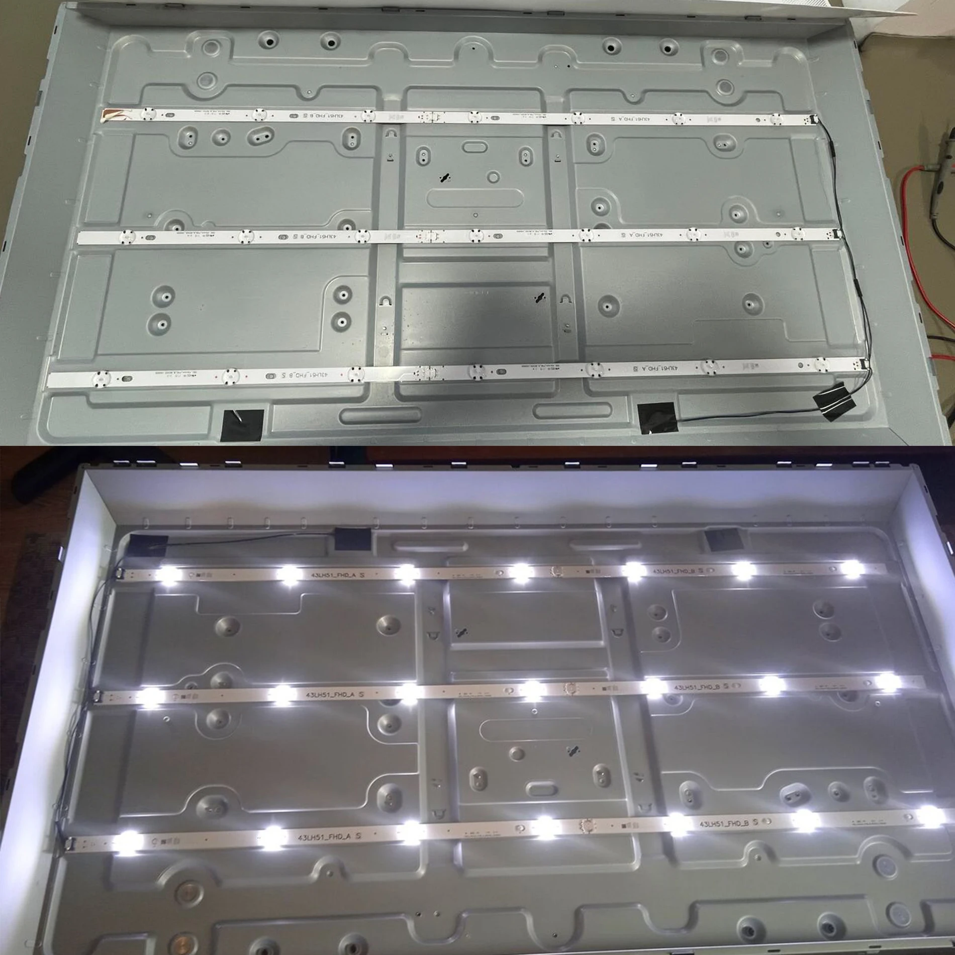 LED Backlight Strip 7LEDs 830 มม.สําหรับInnotek 17Y 43inch_A 43UK6200PLF 43UK6400PLF 43UK6300PLF 43UK6470PLC 43UK6200PLA HC430DUN