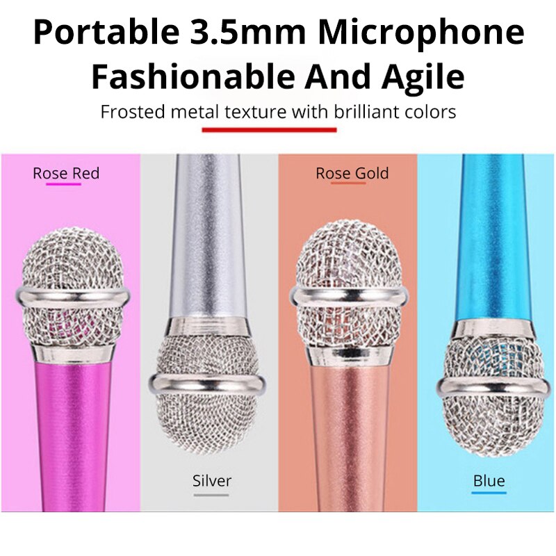 Portátil 3.5mm Estéreo Estúdio Mic KTV Karaoke Mini Microfone Para Smart Phone Laptop PC Desktop Handheld Áudio Microfone