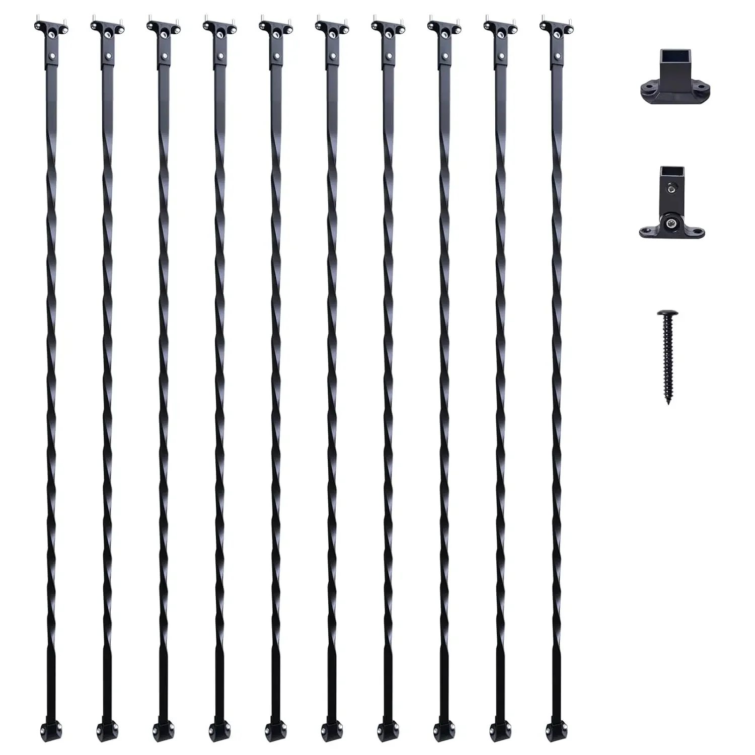 Staircase Metal Balusters, 44'' x 1/2" Galvanized Steel Decorative Banister Spindles