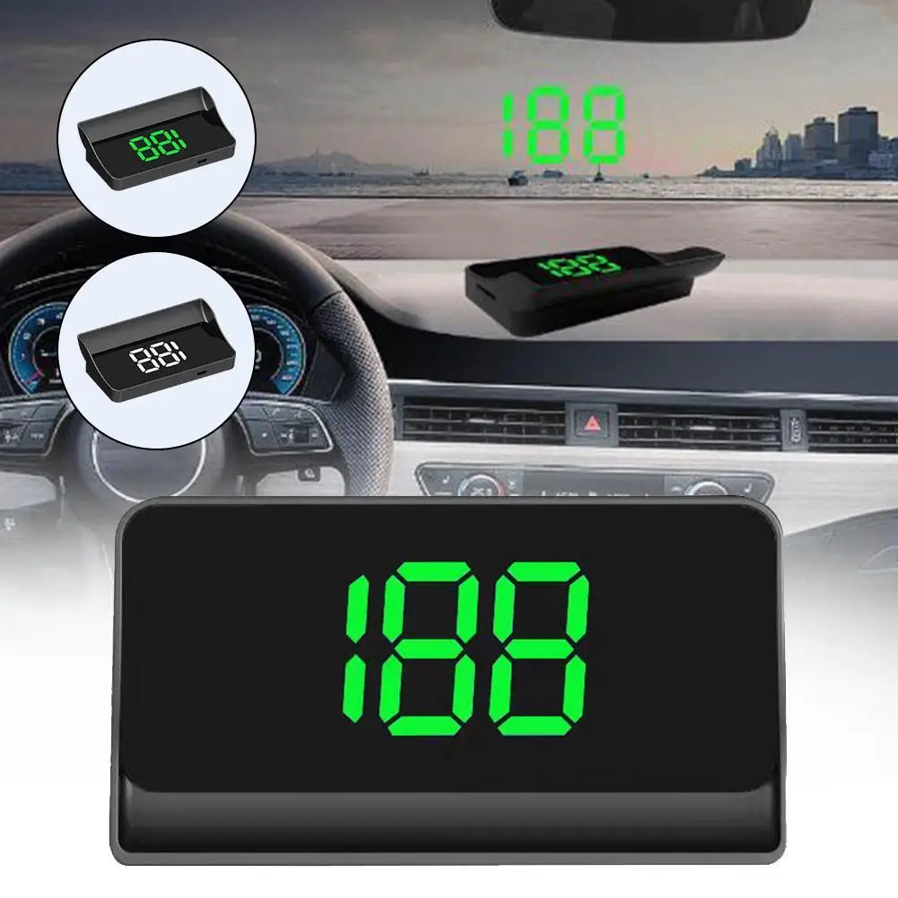 Carro head-up display hud pára-brisa kmh velocímetro eletrônico digital sistema gps projetor interior guarnição acessórios