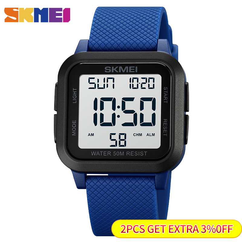 SKMEI Orologio sportivo da esterno da uomo Sveglia Chrono Orologio 5Bar Orologi militari impermeabili Display a LED Shock Orologio digitale reloj hombre