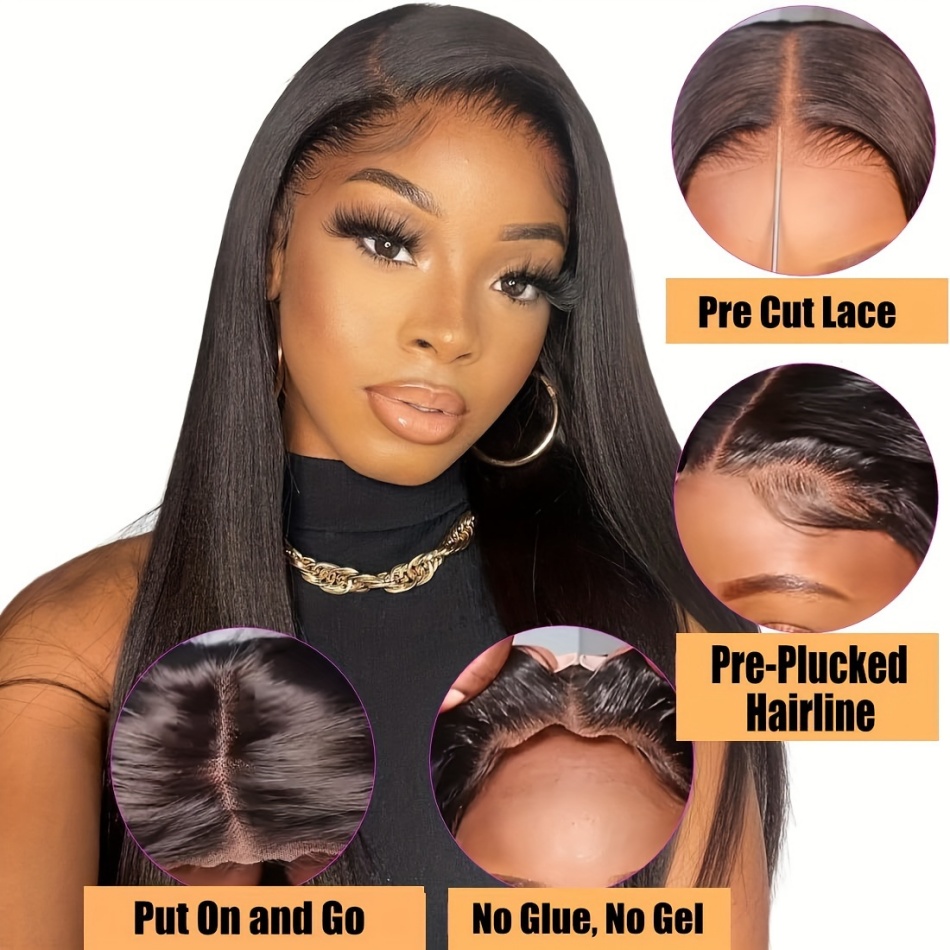 Glueless Dritto 4X4 Parrucca Frontale Del Merletto Dei Capelli Umani 100% Naturale 30 40 pollici Pre pizzicato 5X5 Parrucche Brasiliane A Buon Mercato Per Le Donne Scelta