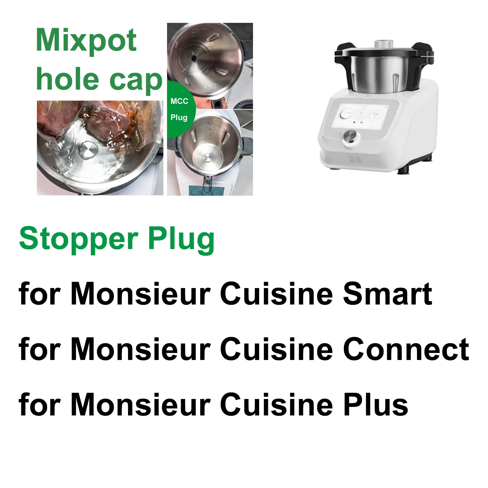 Water Stopper Plug for Monsieur Cuisine Connect/Smart/Plus Universal Mix Pot Hole Cap