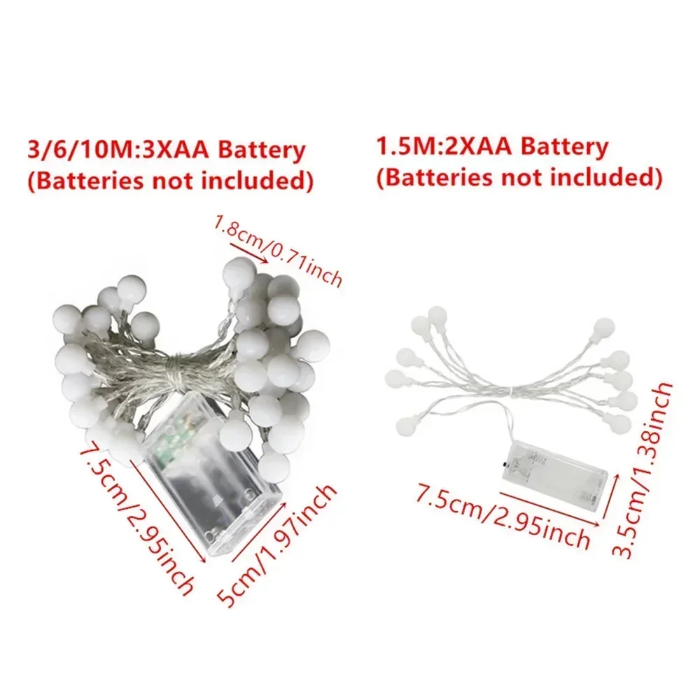แบตเตอรี่ Power Ball ไฟ LED String Garland ไฟโคมไฟกลางแจ้งงานแต่งงานสวน Fairy ไฟตกแต่งคริสต์มาส