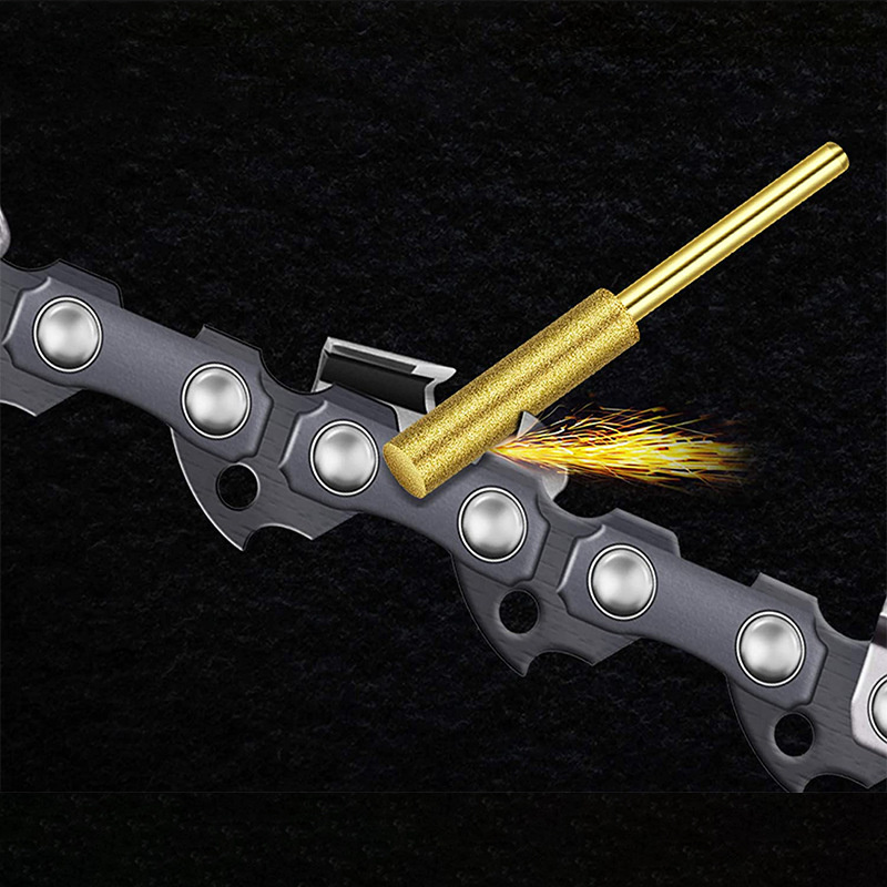 3Pcs Diamond Coated Cylindrical Burr 4/4.8/5.5mm Chainsaw Sharpener Stone File Chain Saw Sharpening Carving Grinding Tools