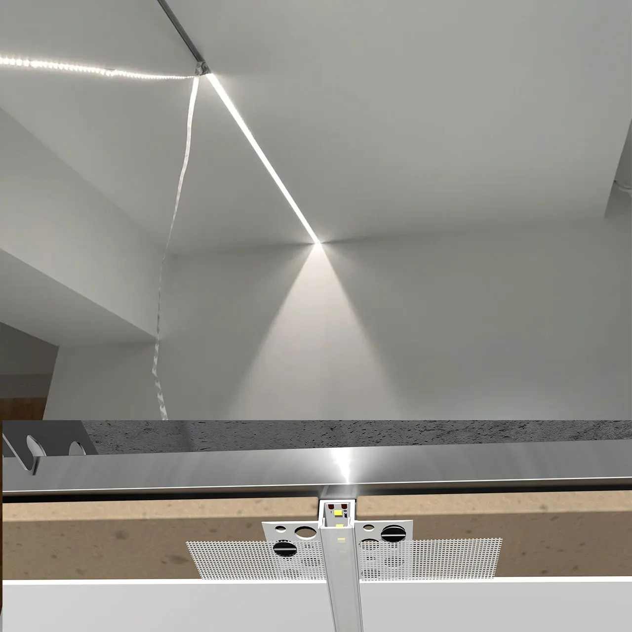 15x9mm (1PCS) 0.5M LED Aluminum Channel Profile for LED Strip Light with Embedded Installation