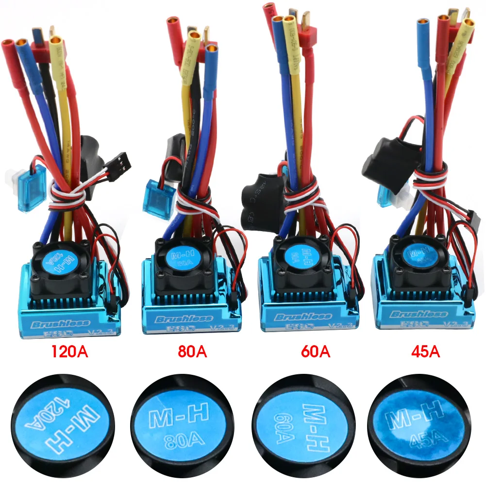 กันน้ํา 45A 60A 80A 120A Brushless ESC Electric Speed Controller ป้องกันฝุ่นสําหรับ 1:8 1:10 1:12 RC รถ