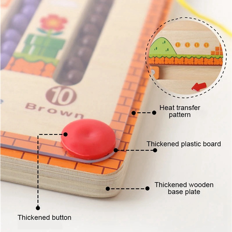 Montessori Children Toys Magnetic Digital Bead Maze Toy Number Color Classification Counting Recognition Operation Puzzle Games